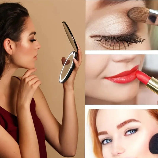 2X/5X MAGNIFICATION - FOLDING PORTABLE LED ADJUSTABLE MAKEUP MIRROR