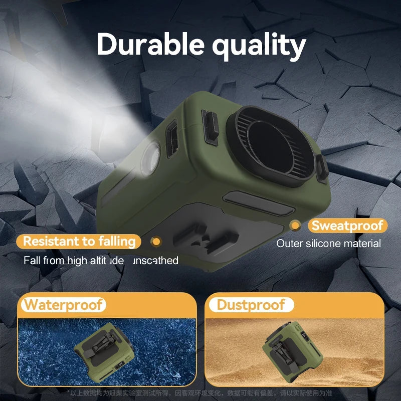 10,000mAh - PORTABLE WAIST CLIP COOLING FAN W/POWER BANK
