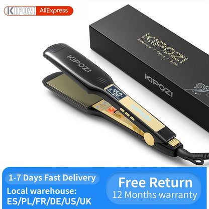 Professional Titanium Flat Iron Hair Straightener W/Dual Voltage