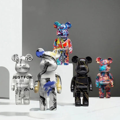 27cm - Graffiti Bear Resin Statue/Ornaments, Bear Decor