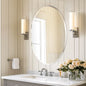 Frameless Silver Beveled Edge Oval Wall Mirror