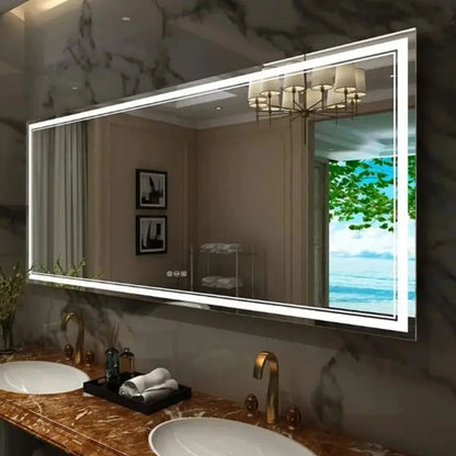 JUMBO-LARGE ILLUMINATED FRONT & BACKLIT LIGHTS VANITY MIRROR