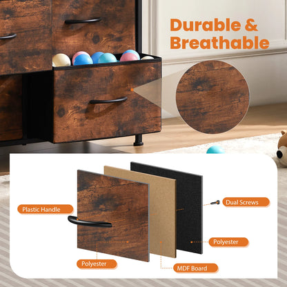 DRESSER/WARDROBE/BEDSIDE TABLE W/10-FABRIC DRAWERS