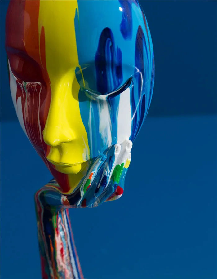 PAINTED COLORFUL ABSTRACT MASK DESKTOP DECORATION
