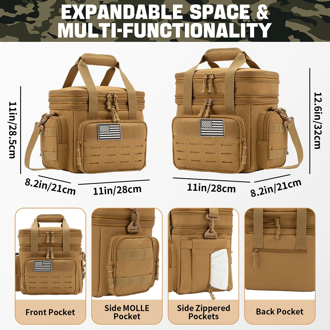 18L - TACTICAL LEAK PROOF  EXPANDABLE COOLER BAG/LUNCH BOX