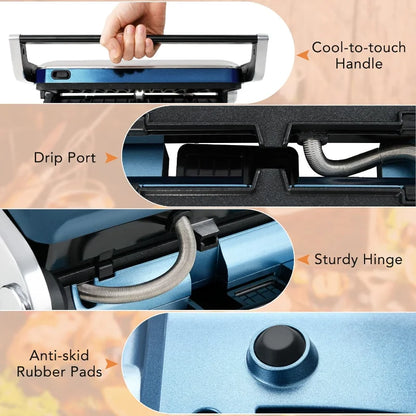 12,00W PANINI PRESS SANDWICH MAKER W/LED TOUCH PANEL