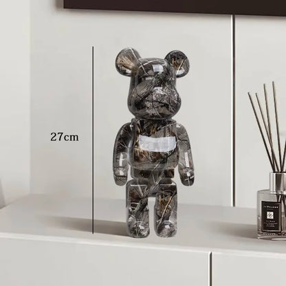 27cm - PAINTED GRAFFITI BEAR RESIN DESKTOP STATUE/ORNAMENTS