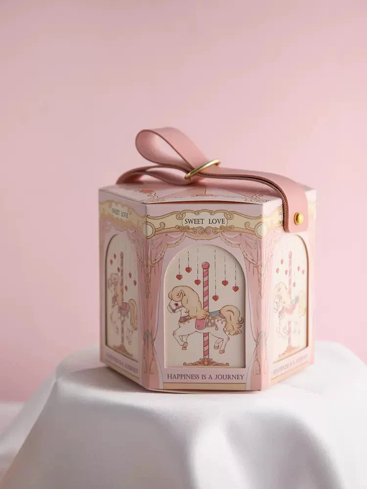 GIFT DISTRIBUTION BOX, CAROUSEL HORSES CANDY BO