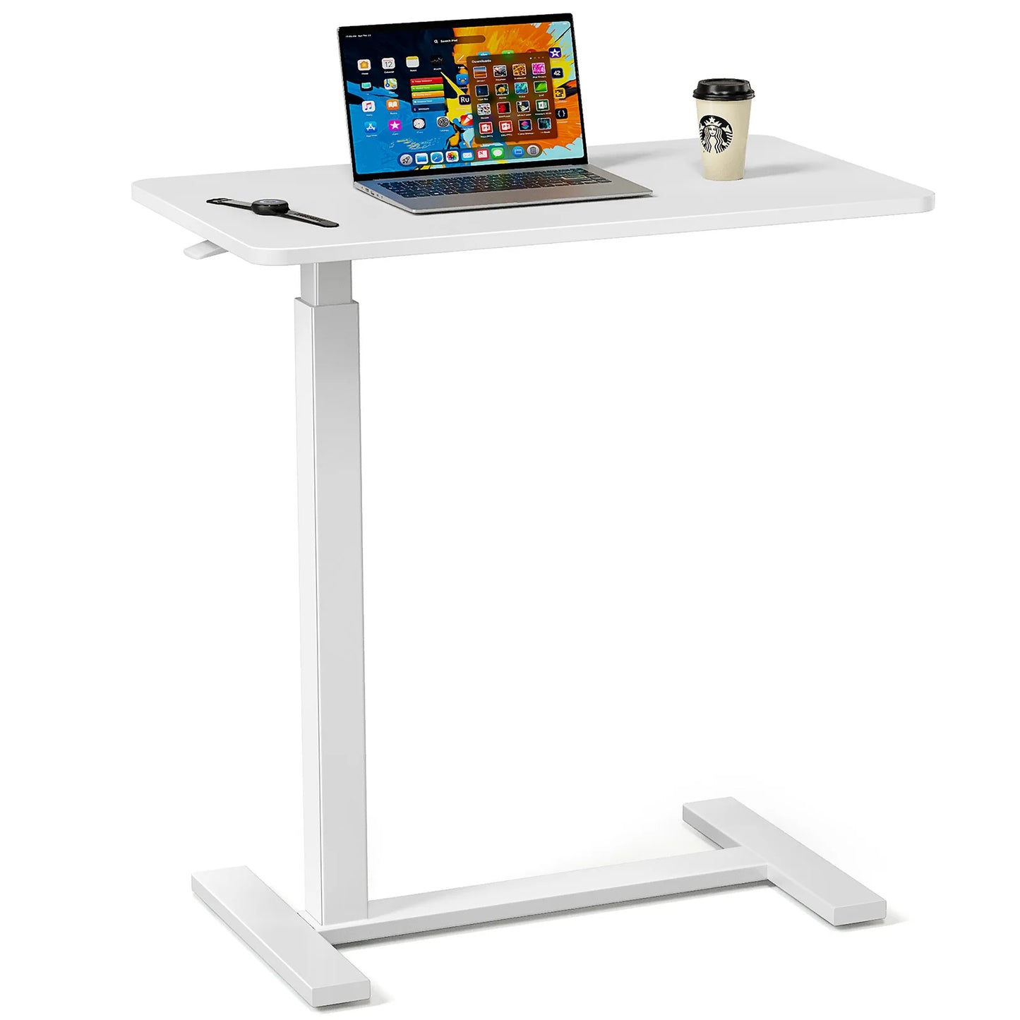 SOFA TABLE W/HIDDEN WHEELS & ADJUSTABLE HEIGHT