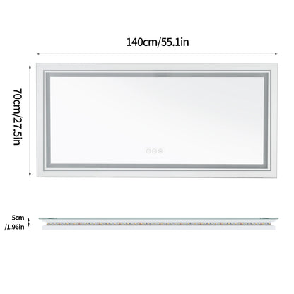 JUMBO-LARGE ILLUMINATED FRONT & BACKLIT LIGHTS VANITY MIRROR