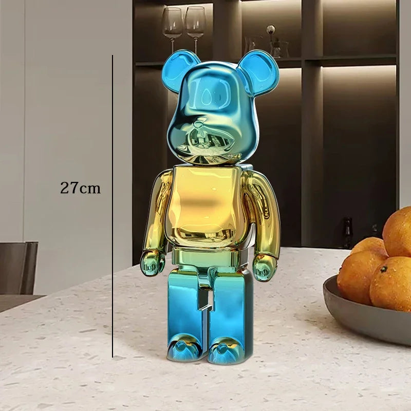 27cm - PAINTED GRAFFITI BEAR RESIN DESKTOP STATUE/ORNAMENTS