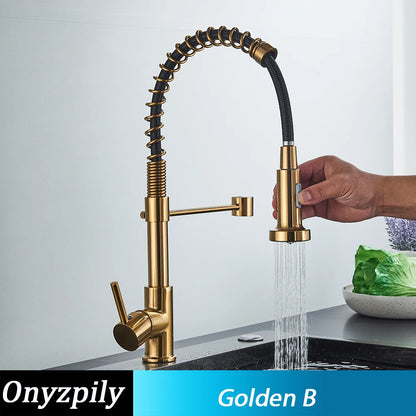 Stainless Steel Spring Brushed Kitchen Sink Faucet