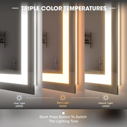 36in X 28in - BEAUTIFUL FAN SHAPED LED FRONT LIT MIRROR
