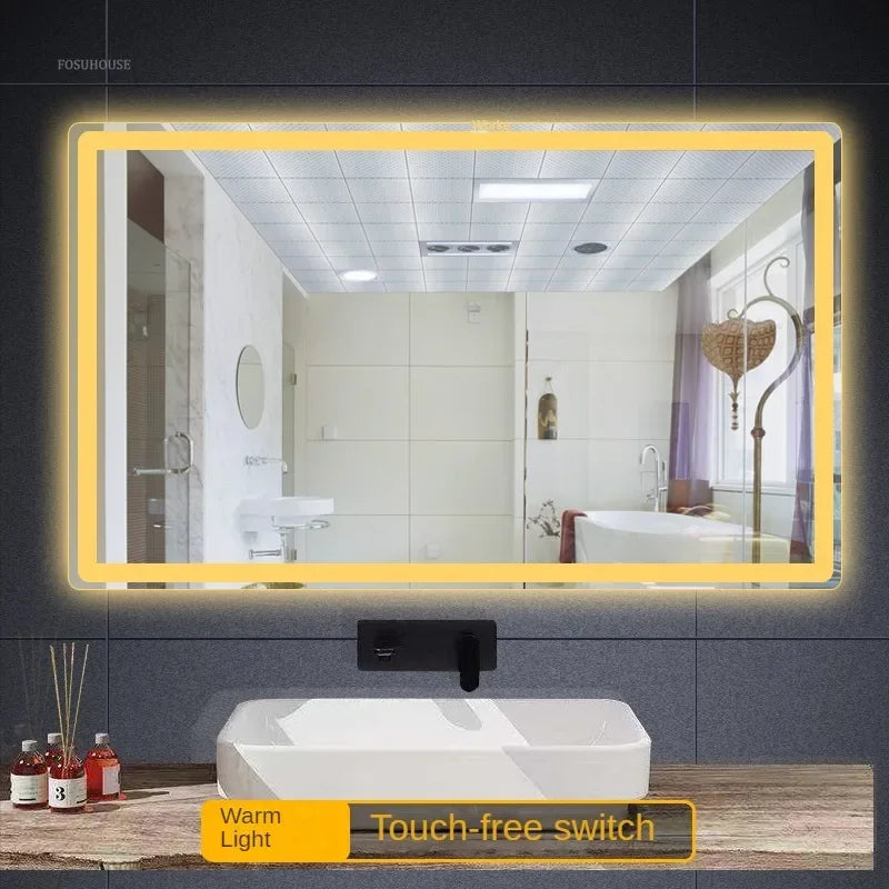 LED LIT - LUXURY WALL-MOUNTED TOUCH SCREEN BATHROOM MIRROR