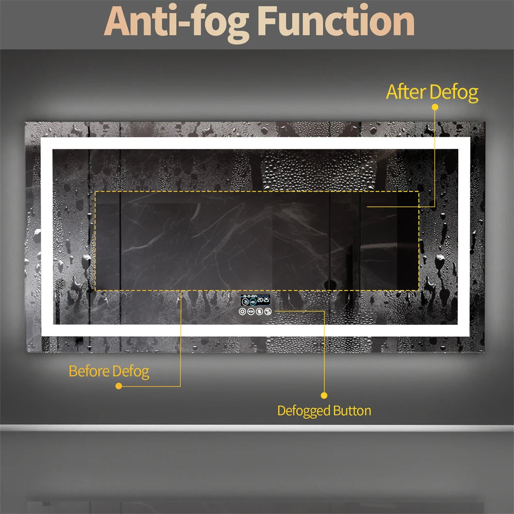 SMART LED XXL BATHROOM VANITY MIRROR W/BLUETOOTH