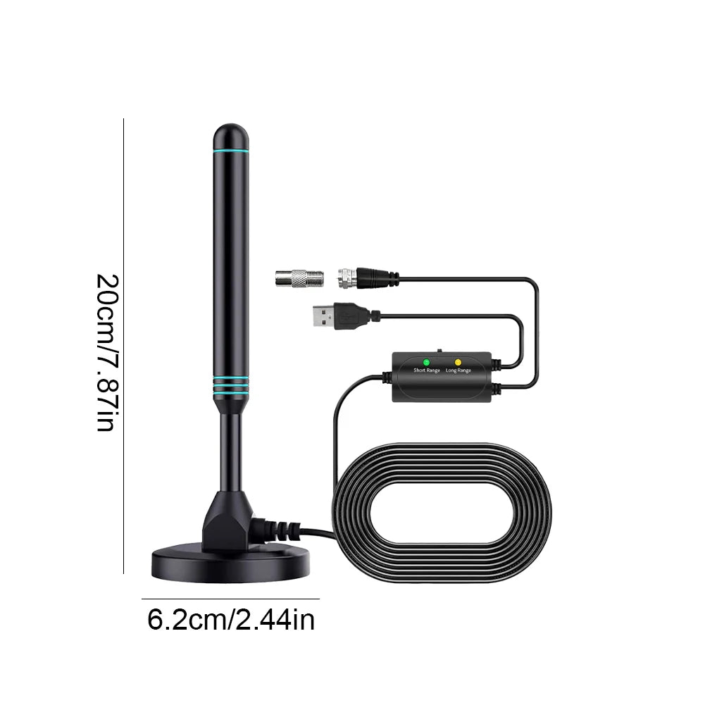 4K/1080P - 480-Mile Range HD Digital Outdoor TV Antenna W/Signal Amplifier
