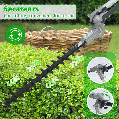 52cc, 2-Cycle, 8-In-1 - Gas Powered Lawn Mower/Weed Wacker Combo Set