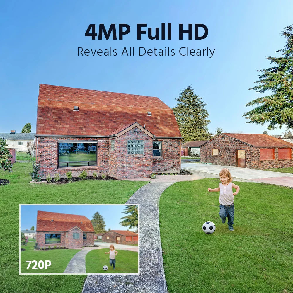 2pcs - 4MP, 4CH CCTV WIFI SECURITY SYSTEM W/MOTION DETECTION NVR MONITOR