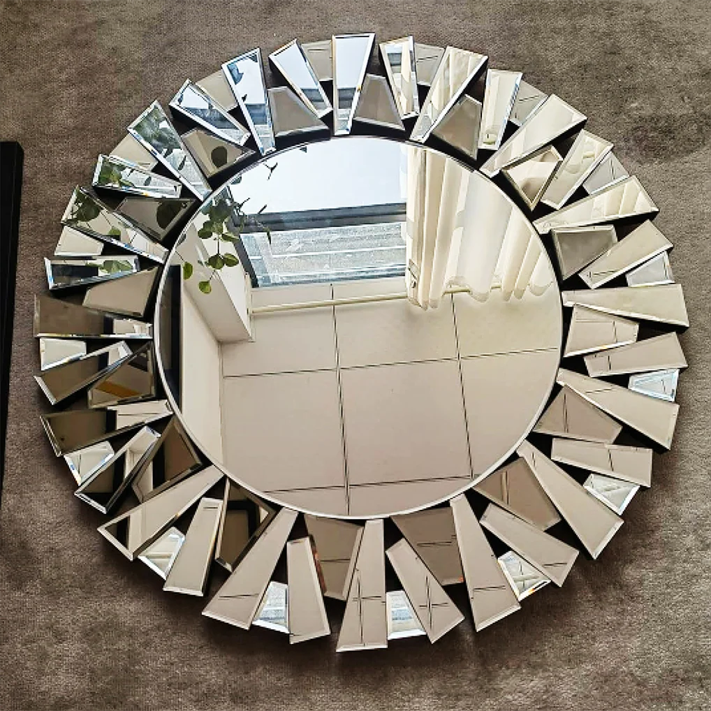 79cm/31.1in - LARGE ACCENT ROUND WALL MOUNTED MIRROR