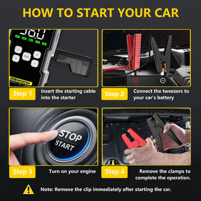 150 PSI, 7000A - PORTABLE CAR STARTER W/AIR COMPRESSOR
