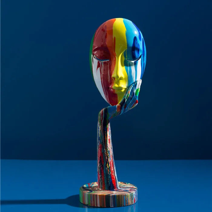 PAINTED COLORFUL ABSTRACT MASK DESKTOP DECORATION