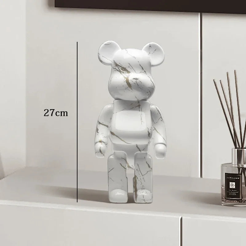 27cm - PAINTED GRAFFITI BEAR RESIN DESKTOP STATUE/ORNAMENTS