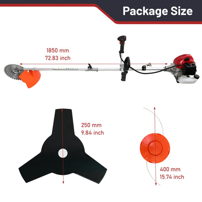 52cc, 2-Stroke - 4-in-1  Straight Shaft Weed Wacker/Weed Eater Trimmer