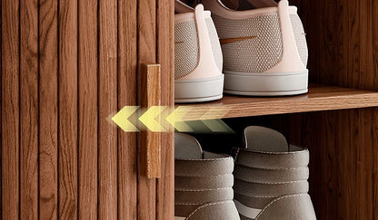 43.3in - SHOE STORAGE BENCH ORGANIZER W/STORAGE SHELVES & REMOBVhoe Storage Bench, 3 Tier Shoe Rack Bench Organizer with Storage, Cushion and Sliding Door Removable