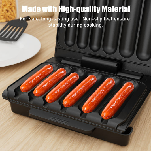 1pc - ELECTRIC NON-STICK HOT DOG MACHINE/GRILL W/OIL DRIP TRAY