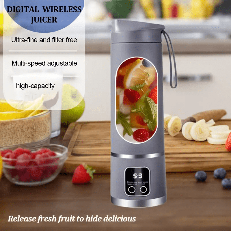 3pcs - PORTABLE MULTIFUNCTION  JUICER W/DIGITAL DISPLAY & USB CHARGING