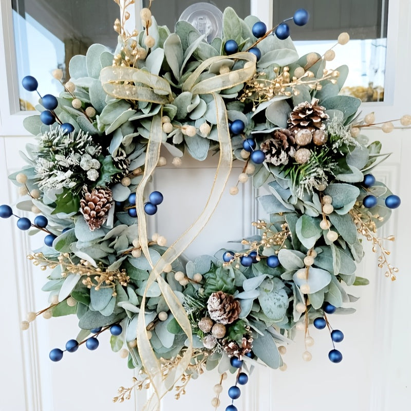 16in - ARTIFICIAL BLUEBERRY & EUCALYPTUS FRONT DOOR WREATHS