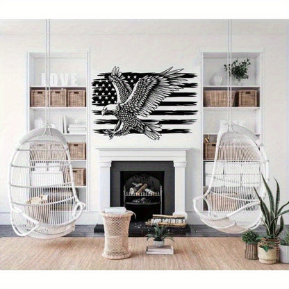 AMERICAN BALD EAGLE HANGING METAL WALL ART