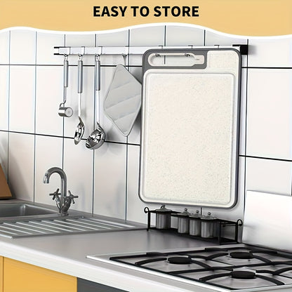 1pc - DUAL SIDED STAINLESS STEEL CUTTING BOARDS W/BUILT-IN SHARPENER