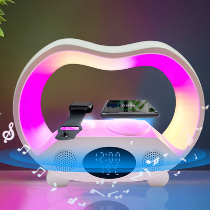 6-in-1 - NIGHT LIGHT, WIRELESS CHARGER/SPEAKER/ALARM CLOCK