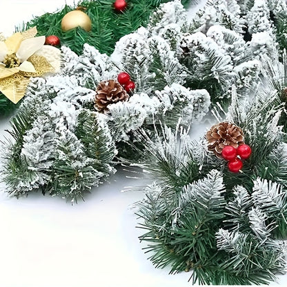 6ft - CLASSIC ARTIFICIAL CHRISTMAS SNOWFLAKE PINE BRANCH VINE