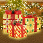 SET OF 3 - LIGHTED GIFT BOXES DECORATION W/LED LIGHTS