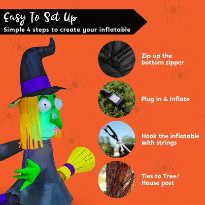 4ft - OUTDOOR INFLATABLE HALLOWEEN WITCH W/BUILT-IN LIGHTS