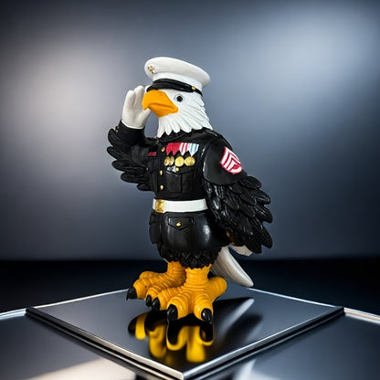 PATRIOTIC RESIN EAGLE STATUE MILITARY SALUTE STATUE