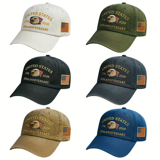 EMBROIDERED AMERICA'S 250th FOUNDING ANNIVERSARY BASEBALL CAPS