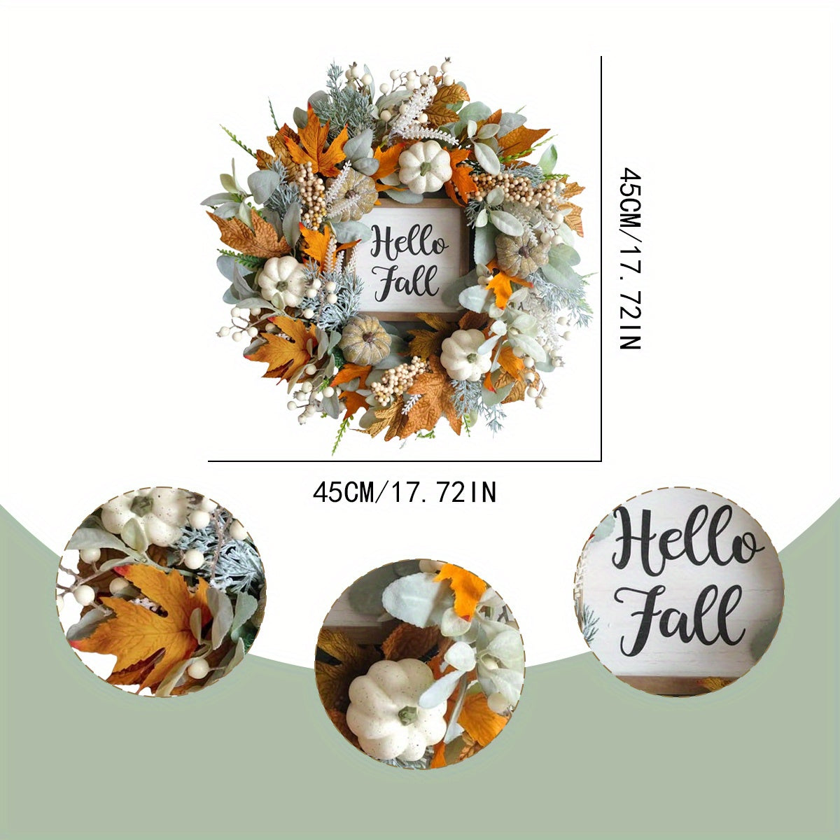 18" - CLASSIC AUTUMN/FALL/THANKSGIVING FRONT DOOR WEATHS