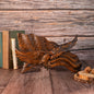 HAND CARVED WOODEN AMERICAN FLAG & BALD EAGLE