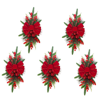 2pcs/3pcs/4pcs/5pcs, 23.62in -  CHRISTMAS STAIR FRONT DOOR WREATHS DECORATIONS