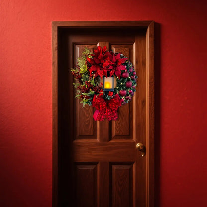 LARGE ARTIFICIAL GLOWING CHRISTMAS FRONT DOOR WREATH