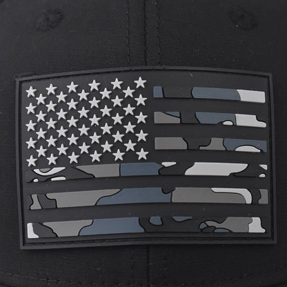CAMOUFLAGED USA FLAG  SOFT TOP BASEBALL CAP