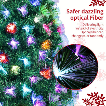 6ft/8ft/9ft/10ft - PRE-LIT FIBER OPTIC ARTIFICIAL SPRUCE CHRISTMAS TREE