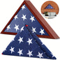 5ft x 9.5ft - FOLDED AMERICAN BURIAL FLAG W/DISPLAY CASE
