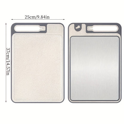 1pc - DUAL SIDED STAINLESS STEEL CUTTING BOARDS W/BUILT-IN SHARPENER