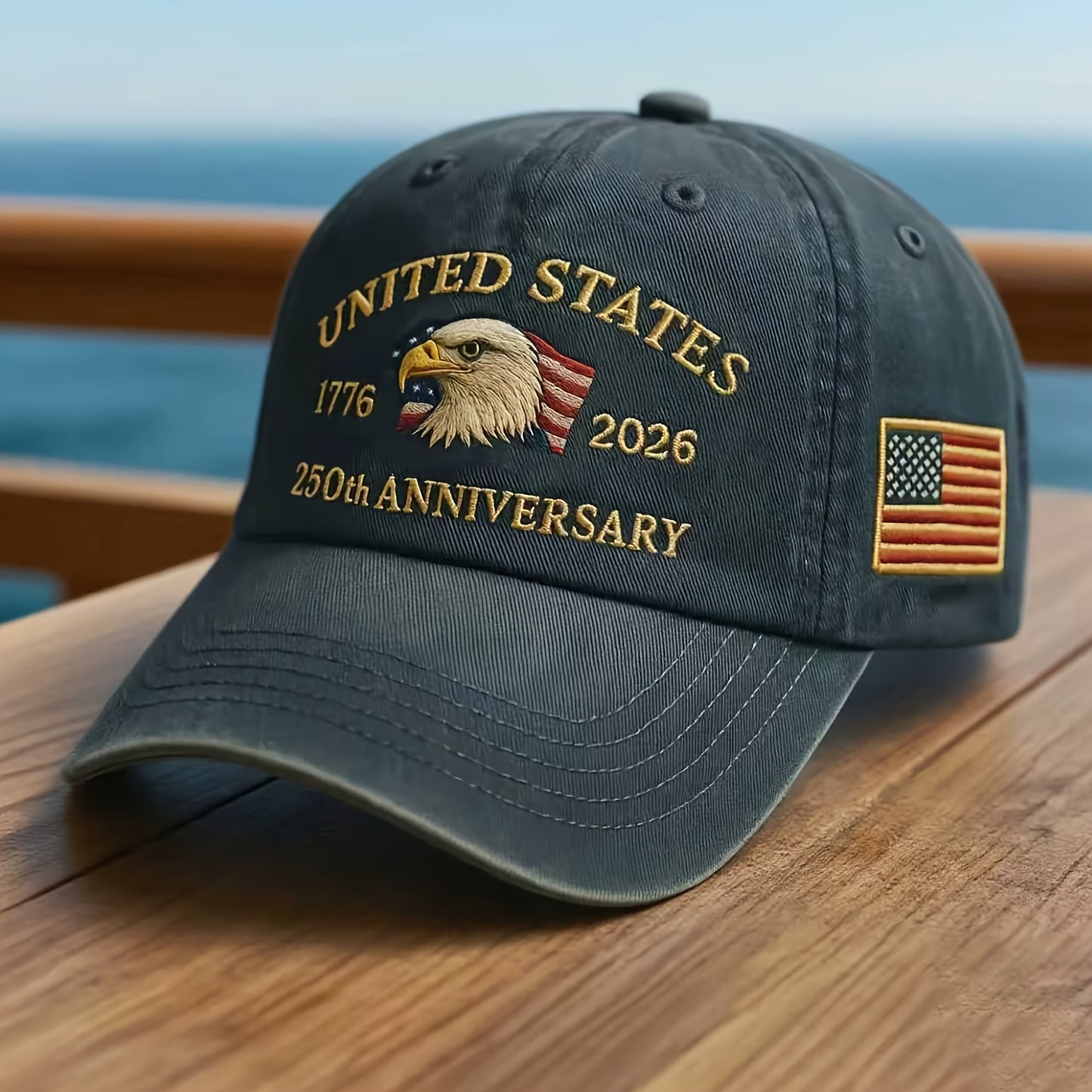EMBROIDERED AMERICA'S 250th FOUNDING ANNIVERSARY BASEBALL CAPS