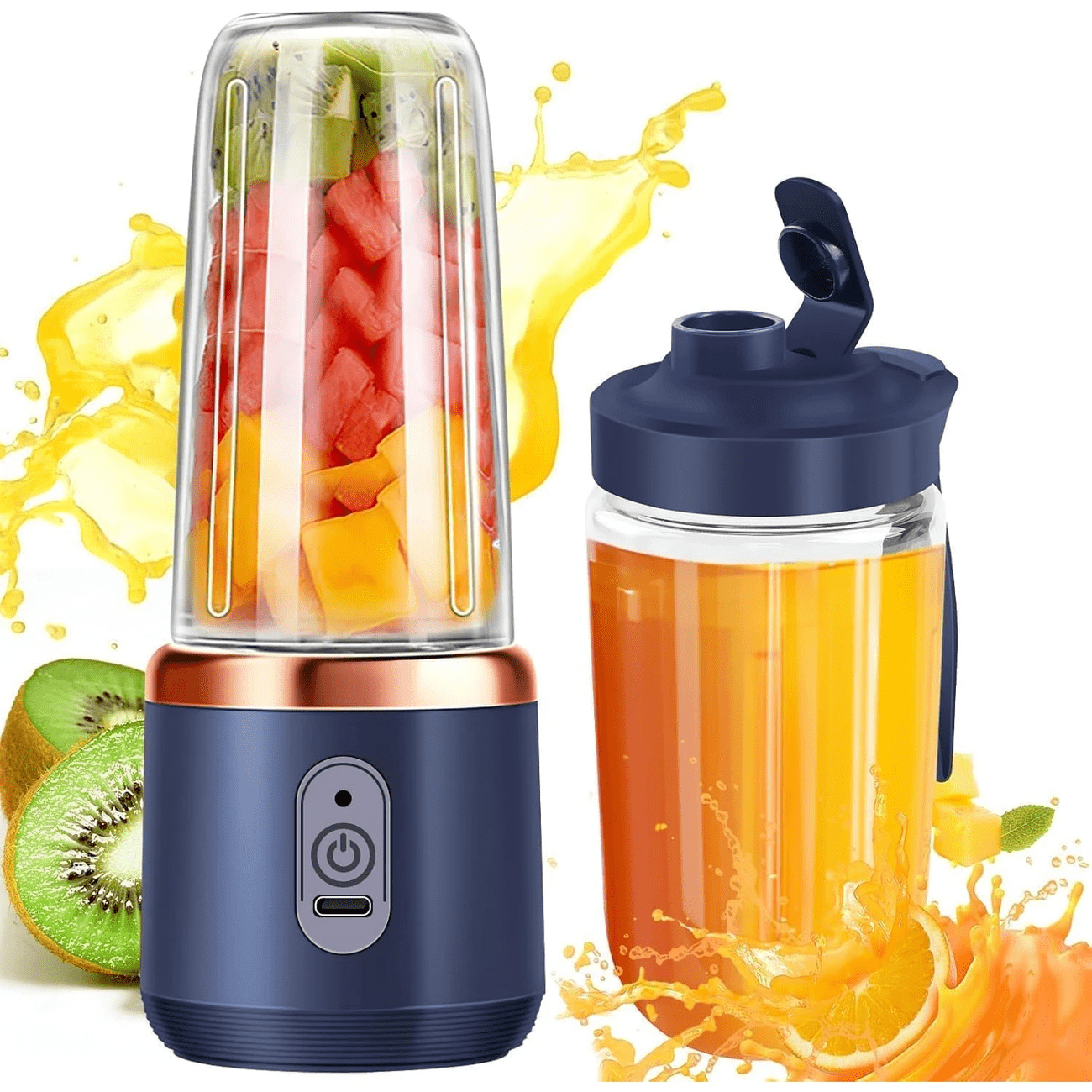 3pcs - PORTABLE MULTIFUNCTION  JUICER W/DIGITAL DISPLAY & USB CHARGING