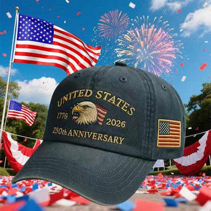 EMBROIDERED AMERICA'S 250th FOUNDING ANNIVERSARY BASEBALL CAPS